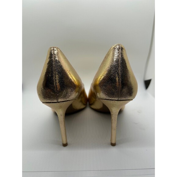 NIB Katy Perry “The Dina” Wavy Metallic Rose Gold Heels size 9.5 - Picture 3 of 7